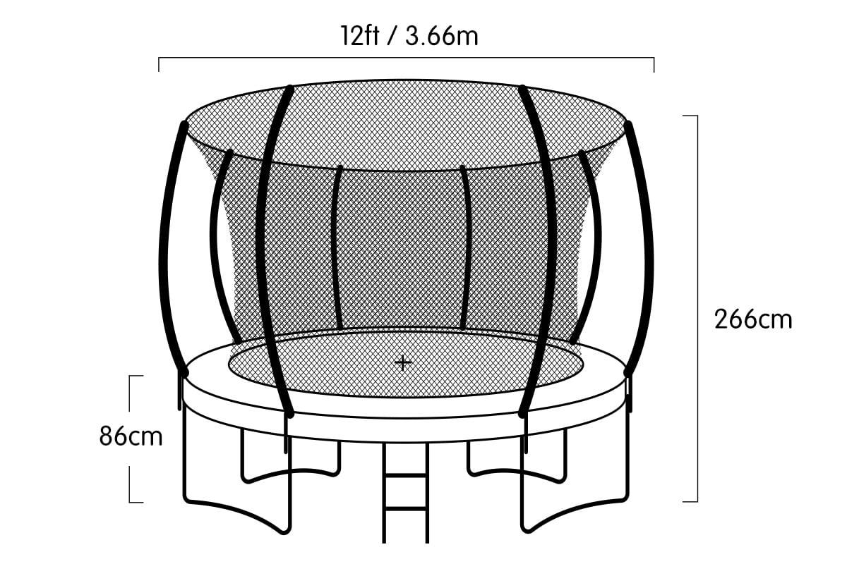 Kahuna 12ft Trampoline Free Ladder Spring Mat Net Safety Pad Cover Round Enclosure - Purple - Mekamart Australia