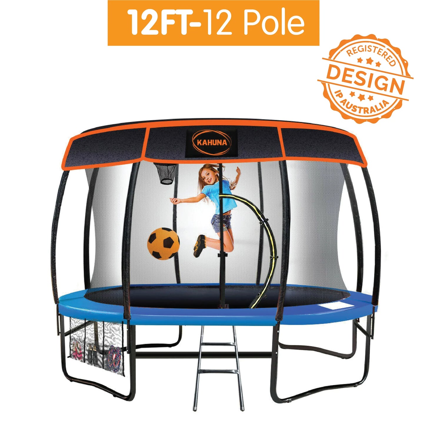 Kahuna 12ft-12 Pole Trampoline Roof Shade Cover - Mekamart Australia