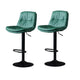 SERENITà Bar Stools Kitchen Bar Stool Leather Barstools Swivel Gas Lift Counter Chairs BS8406 Green - Mekamart Australia