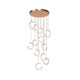 BAMDECOR Moon Stair Chandelier Golden Luxury Villa Duplex Staircase Chandelier Apartment Revolving Loft Hollow Living Room (Dimmable Control)