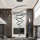 BAMDECOR A18815 Nordic Home Decor Dining Room Pendant lamp lights Ceiling Lamp Hanging Light Chandelier Lamps (6 Rings-Black)
