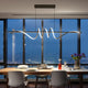 BAMDECOR A202 Modern LED Linear Pendant Lights with Dimmable LED (160cm/180cm-Black) 1.8 Meters