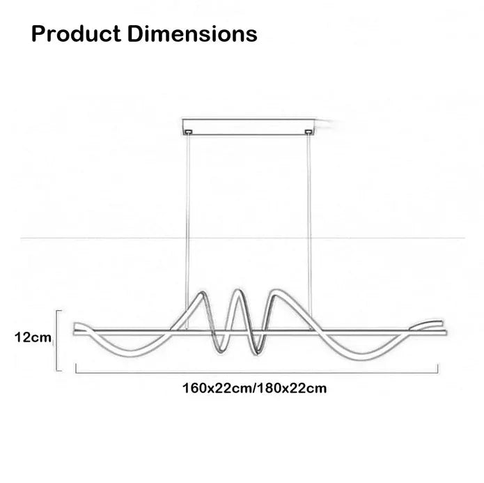 BAMDECOR A202 Modern LED Linear Pendant Lights with Dimmable LED 180cm-Gold