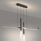 BAMDECOR A206 Modern Black Scandinavian Pendant Light Table Dining Room Living Room Pendant Lighting 1.2 Meters