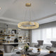 BAMDECOR C3319 Modern Crystal Chandeliers Lighting Fixtures Contemporary Round Chandelier Lighting Fixtures Crystal Pendant Ceiling Lights(Gold-80cm)