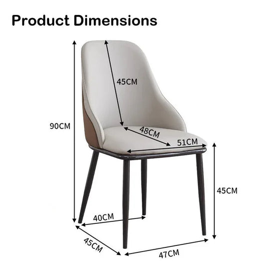 VELLUTO Dining Chair Modern upholstered Leather Kitchen Chairs with armrests Bathtub Chair Leisure Lounge Chair Living Room Bedroom Home Set of 2(Light Grey) - Mekamart Australia