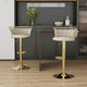 SERENITà Golden Swivel Upholstered Velvet Adjustable Height Counter Stool with Metal Frame Ivory (Set of 2) - Mekamart Australia