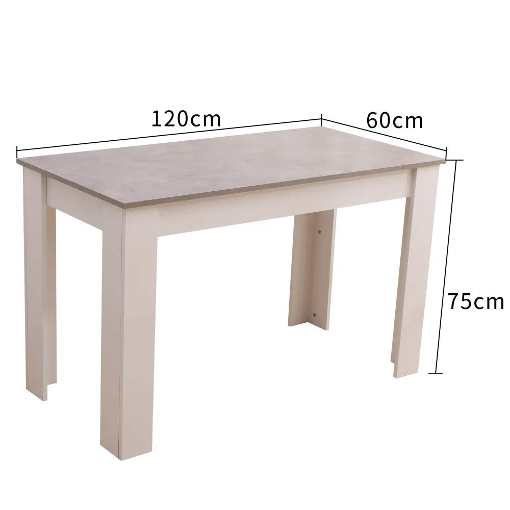 Dining Table Rectangular Wooden 120M-Grey&White - Mekamart Australia