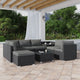 Large Modular Outdoor Ottoman Lounge Set in Black - Mekamart Australia
