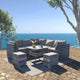 8PC Outdoor Dining Set Wicker Table & Chairs-Grey - Mekamart Australia