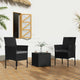 3PC Outdoor Table and Chairs Set-Black - Mekamart Australia