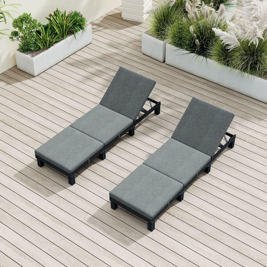Black Rattan Sunbed with Adjustable Recline - Mekamart Australia