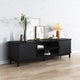 160cm Ribbed Black Entertainment Unit - Mekamart Australia