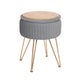 Side Table Storage Ottoman - Velvet Padded Stool Vanity Footstool REMY GREY - Mekamart Australia