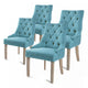 4X French Provincial Dining Chair Oak Leg AMOUR BLUE - Mekamart Australia