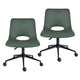 2 Set Office Desk Chair - PU Leather Home Swivel Chair Cut-Out Seat HALO GREEN - Mekamart Australia