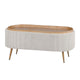 Coffee Table Storage Ottoman - Corduroy Padded Blanket Box Bench ESME CREAM - Mekamart Australia
