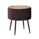 Side Table Storage Ottoman - Velvet Padded Stool Vanity Footstool CLEO BROWN - Mekamart Australia
