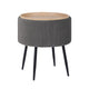 Side Table Storage Ottoman - Velvet Padded Stool Vanity Footstool CLEO GREY - Mekamart Australia