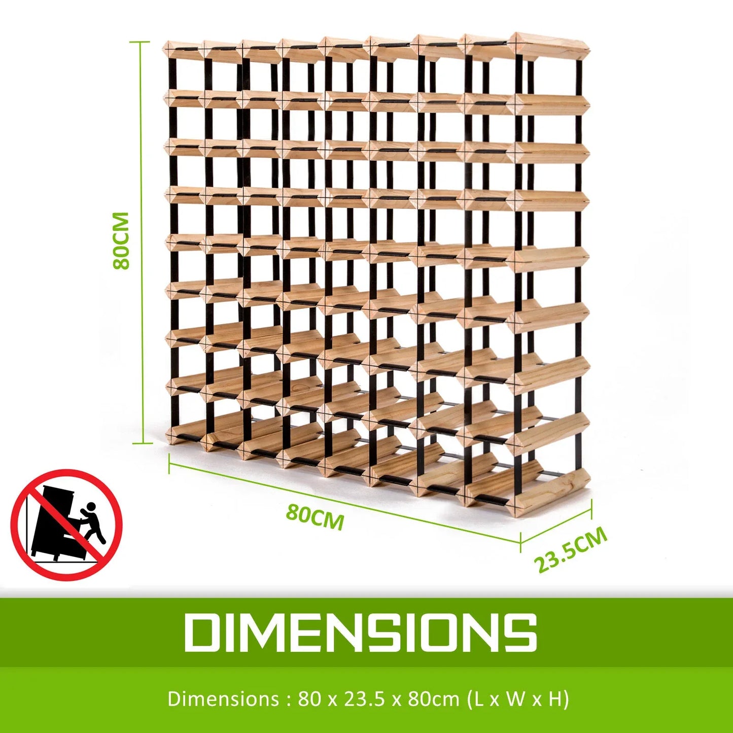 Timber Wine Rack Storage Cellar Organiser 72 Bottle - Mekamart Australia