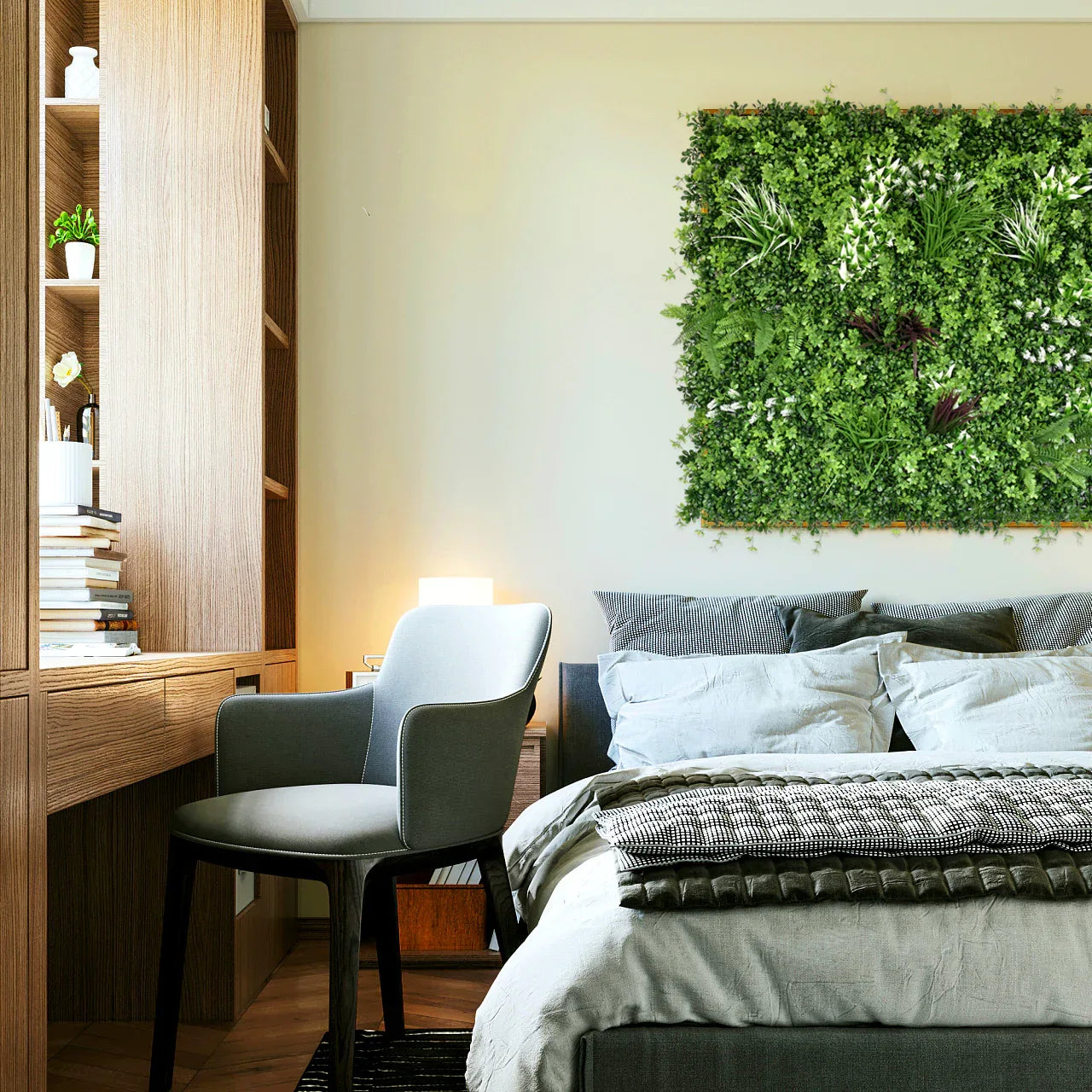 YES4HOMES 5 SQM Artificial Plant Wall Grass Panels Vertical Garden Foliage Tile Fence 1X1M Green - Mekamart Australia