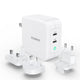CHOETECH PD6008 GAN Dual Type-C 100w Travel Charger (US/EU/UK/AU)