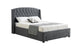Paris Tall Tufted Velvet Dark Grey Bed with Storage Drawer - King - Mekamart Australia