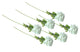 Artificial Single Stem Rose 64cm - White - Set of 6 Stems - Mekamart Australia