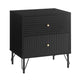 Lisa Wavy Fluted Bedside Table in Black - Mekamart Australia