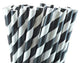 200 Pack Black White Drinking Straws Biodegradable Eco Paper Birthday Party Event Bistro Bar Cafe Take Away - Mekamart Australia