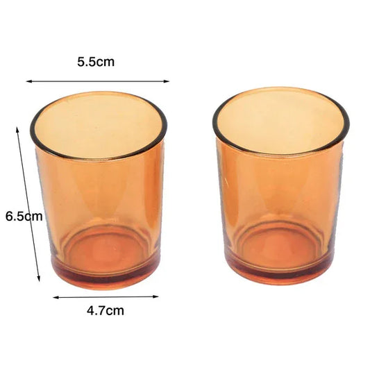 20 Pack Orange Glass Votive Tealight Candle Holders House Party Centerpiece Xmas Wedding Decor Glass Candlestick Party Decorations Bridal Baby Shower Event - Mekamart Australia