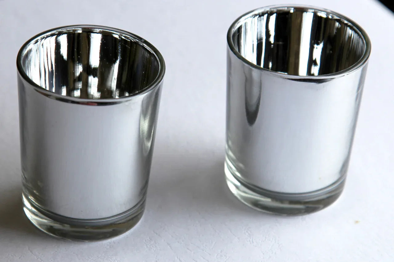 20 Pack Silver Mercury Glass Votive Candle Holders Set For Wedding, Bridal And Baby Shower, Party Function or Home Decor - Mekamart Australia