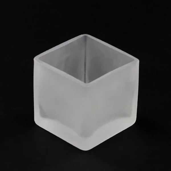 20 Pack Square Cube Frosted Glass 5cm Tealight Candle Holder Festival Decor Wedding Propose Parties Holiday and Home Decor - Mekamart Australia