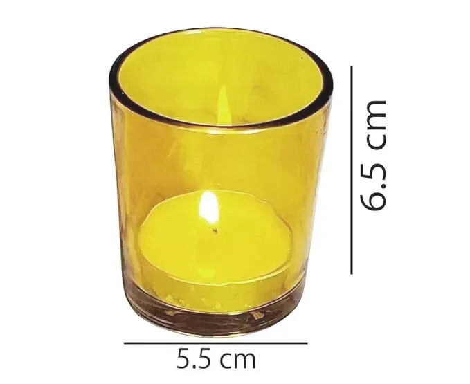 20 Pack Yellow Glass Votive Candle Holders Table Centreoieces Xmas Wedding Anniversary Event Recption Party Function or Home Decor - Mekamart Australia