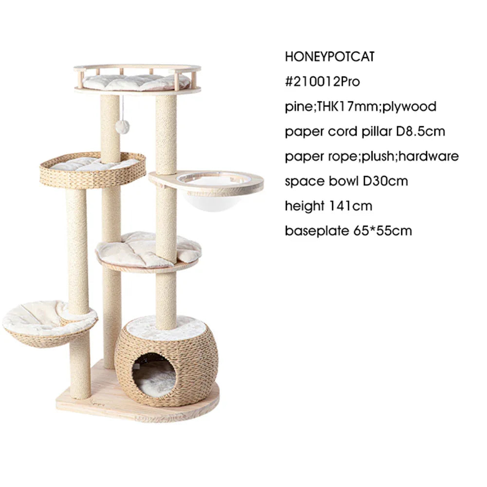 HONEYPOTCAT Cosy Woven Cat Perch - 141.5cm - Mekamart Australia