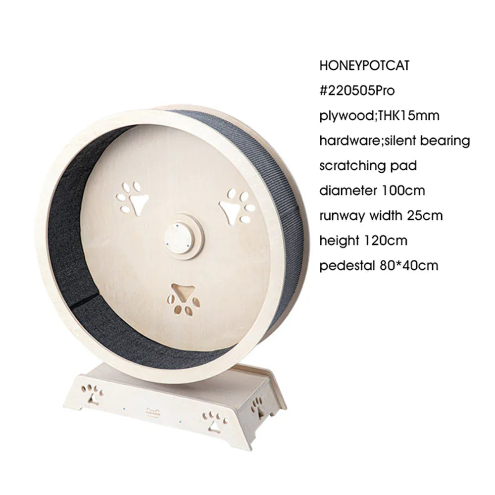 HONEYPOTCAT Fit & Fun Active Runner Wood Cat Wheel - Ultimate 119.5cm - Mekamart Australia
