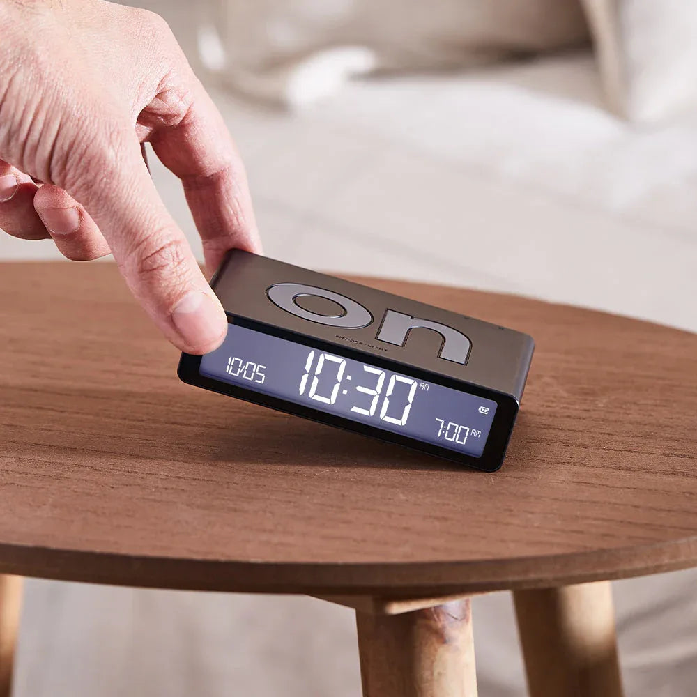 Lexon Flip Classic Reversible Alarm Clock - Black - Mekamart Australia