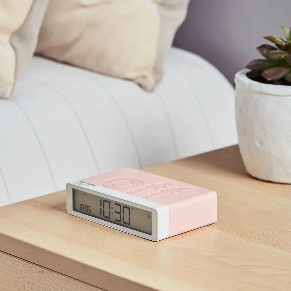 Lexon Flip Classic Reversible Alarm Clock PANTONE - Rose Pink - Mekamart Australia
