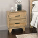 Bedside Table 2 drawers Night Stand Solid Wood Storage Light Brown Colour - Mekamart Australia