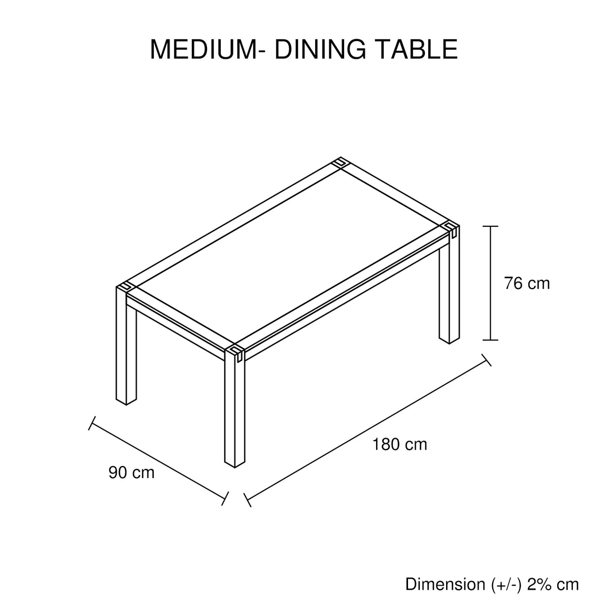 Dining Table 180cm Medium Size with Solid Acacia Wooden Base in Oak Colour - Mekamart Australia
