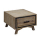 Lamp Table with 1 Storage Drawer Solid Wooden Frame in Silver Brush Colour - Mekamart Australia