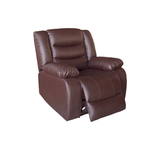 Single Seater Recliner Sofa Chair In Faux Leather Lounge Couch Armchair in Brown - Mekamart Australia