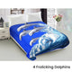 800GSM Luxury Reversible Animal Mink Blanket Queen 200 x 240 cm Frolicking Dolphins - Mekamart Australia