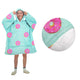 Blanket Hoodie with Sherpa Reverse Aqua Donuts - Mekamart Australia