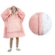 Blanket Hoodie with Sherpa Reverse Plain Coral - Mekamart Australia