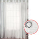 Pair of White Checkered Eyelet Sheer Curtains 140 x 225cm - Mekamart Australia