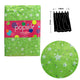 Pair of Organza Sequined Tab Top Curtains Sparkle Star Lime Green 140 x 213 cm - Mekamart Australia