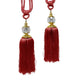 Elizabeth Pair of Curtain Tassel Rope Ties Red/Gold - Mekamart Australia