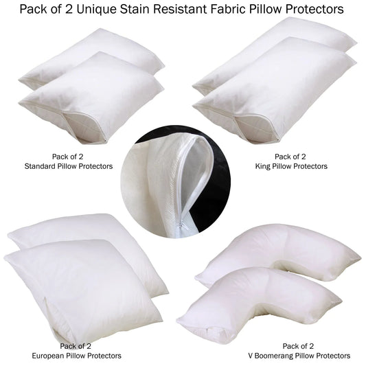Set of 2 Stain Resistant Pillow Protectors V Boomerang - Mekamart Australia