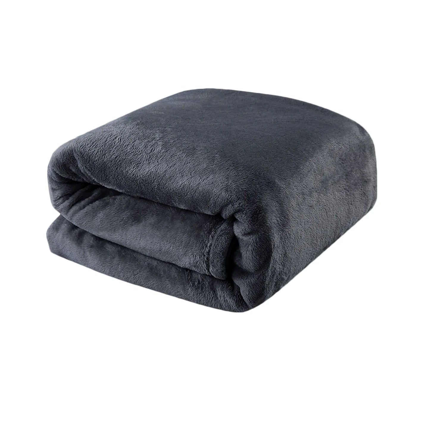 Light Weight Coral Fleece Blanket Charcoal Queen/ King - Mekamart Australia